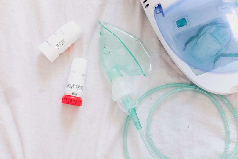 Inhalers on top of bed