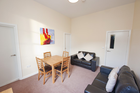 Living room and dining area