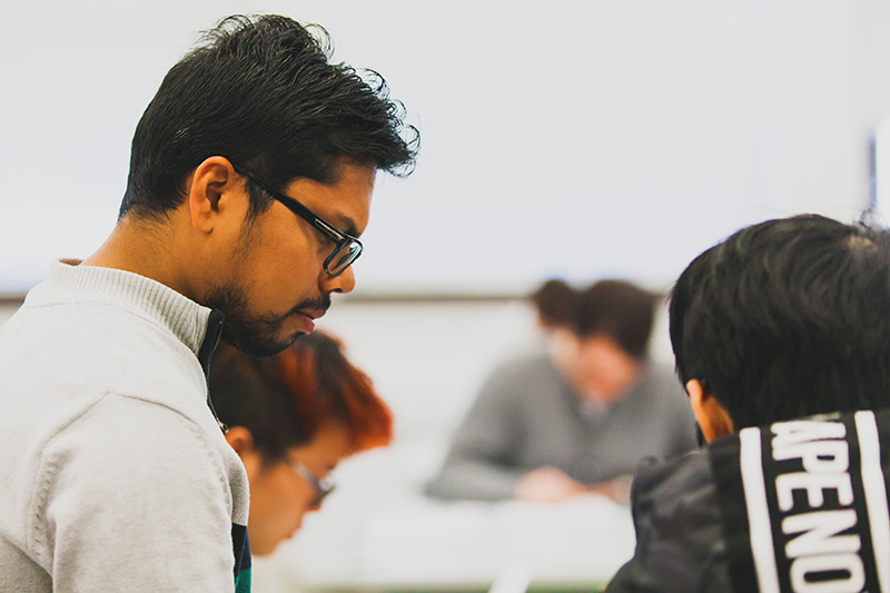 Students working in a lab