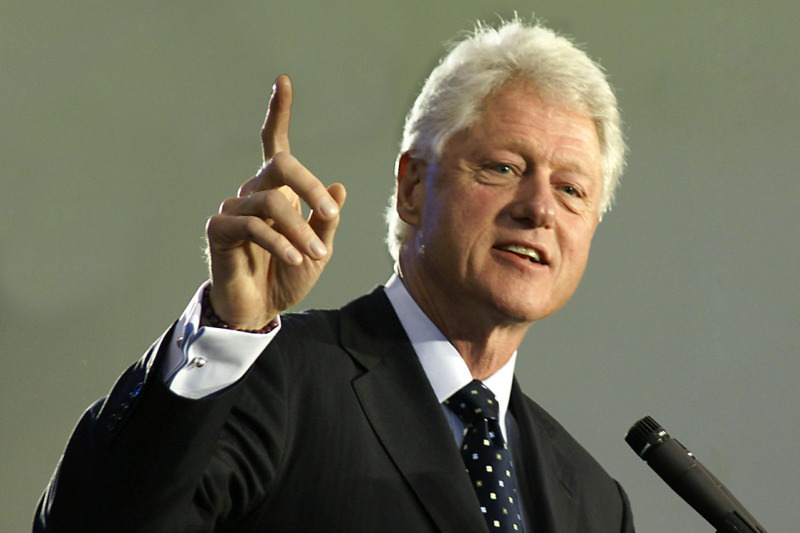 Former President of the United States, Bill Clinton, giving a speech