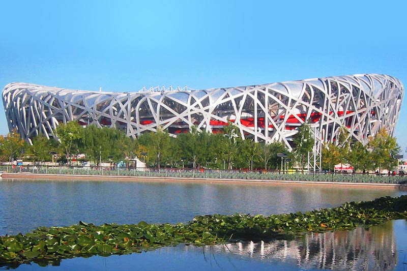 The Birds Nest Olypmic stadium in Beijing