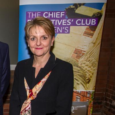 Pictured l-r at Riddel Hall on 27 January ahead of their presentations on “Driving a Major Change Programme” were: Professor Adrienne Scullion, Mark Adam and Sue McAllister