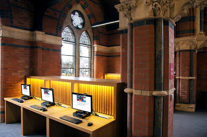 computer study area on the upper floor of the Graduate School