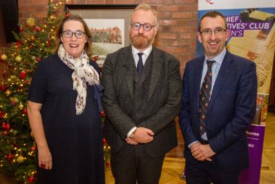 Professor Adrienne Scullion, Pro-Vice-Chancellor, Queen's University Belfast, Russell Napier & Professor John Turner, Head of Queen's Management School