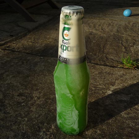 Locky Morris photo of a frozen beer bottle