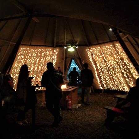 The Christmas Teepee at Filthy McNasty's bar