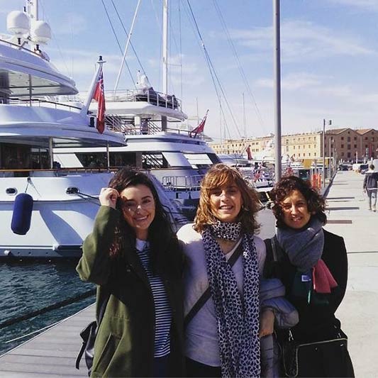 Shona at the barcelona marina