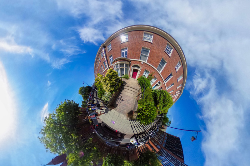 A 360 degrees image of Arts, Humanities and Social Sciences buildings on University Square.