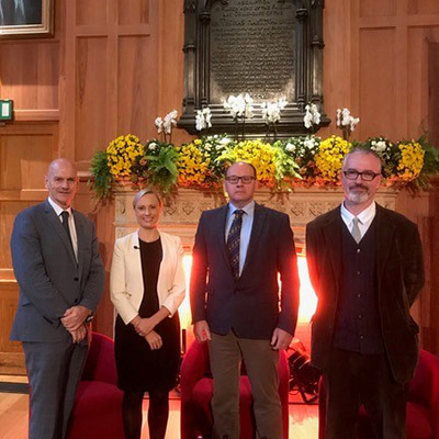 group photo of the feeding nine billion debate panel