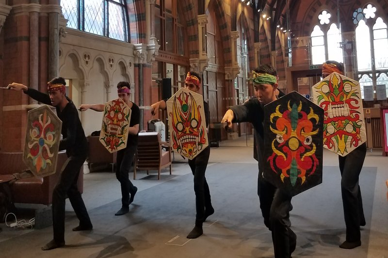 indonesian flash mob during cultural event at the graduate school