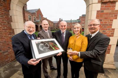 Prof W Campbell, Prof C Elliot (PCV, QUB), Prof D Halton, Dr L Atkinson (QUB) and Prof J McElnay (VC, QUB)