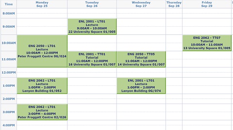 Peter timetable