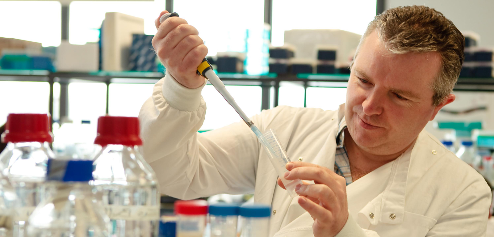 Professor Paul Monagh in lab