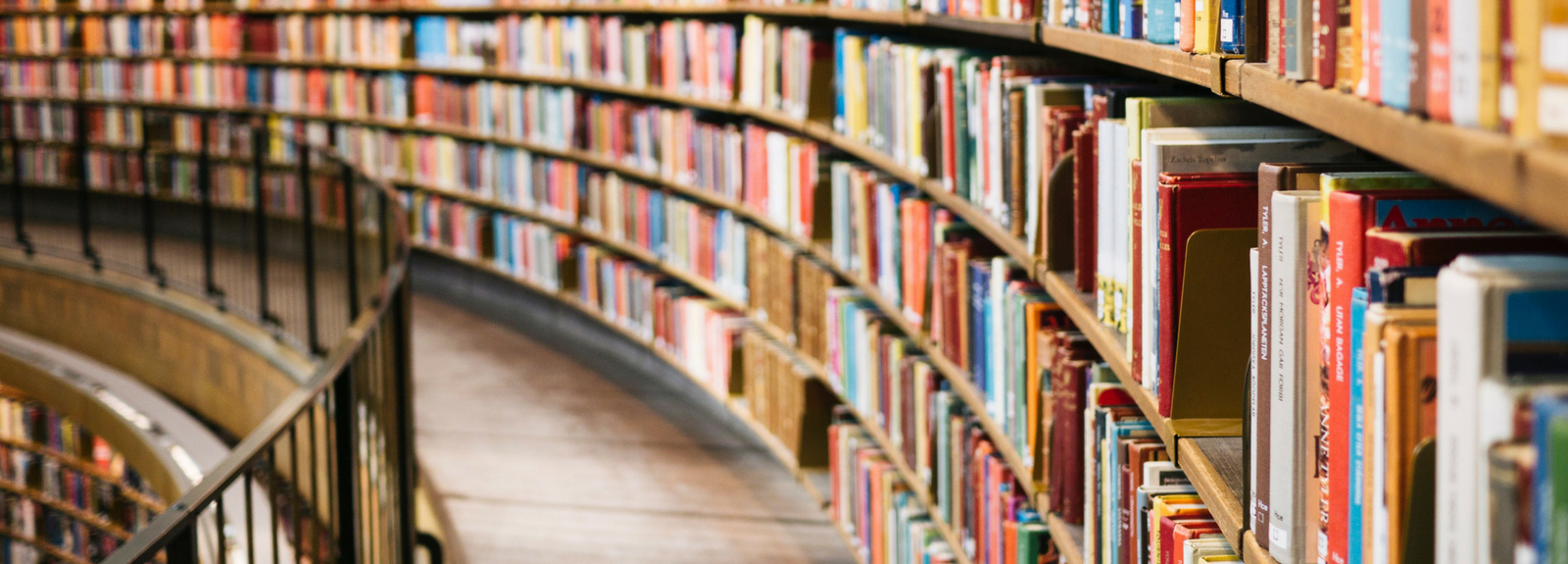 Library banner, book spiral