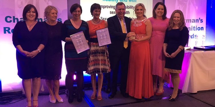 Dr Carmel Kelly, QUB Lecturer & Nurse Consultant South Eastern Trust, & team including Dr Michelle Templeton sweep up awards for pioneering nurse-led prison sexual health services and health promotion including 1st prize at South Eastern Trust Chairman Awards and two silvers at CIPR with Morrow Communications.