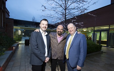 Mr Chris Johnston, CEO of Adoreboard; Dr Alex Genov, Head of Customer Research at Zappos; and interim Pro-Vice-Chancellor for Research and Innovation at Queens University Belfast