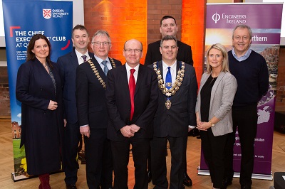 Claire McAlinden (QUB), Professor Mark Price (QUB), Peter Quinn (EI), Frank Kirkland (Rolls-Royce), Dr Robert Eadie (EI), Alistair Stewart (QUB), Joanne Mallon (QUB) and Alan Watts (Catalyst Inc.)