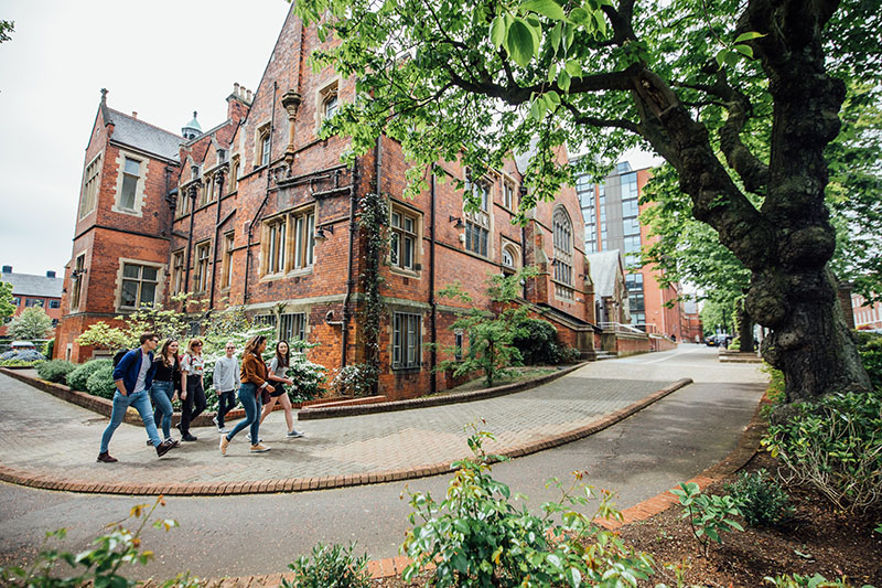 students walking by graduate school