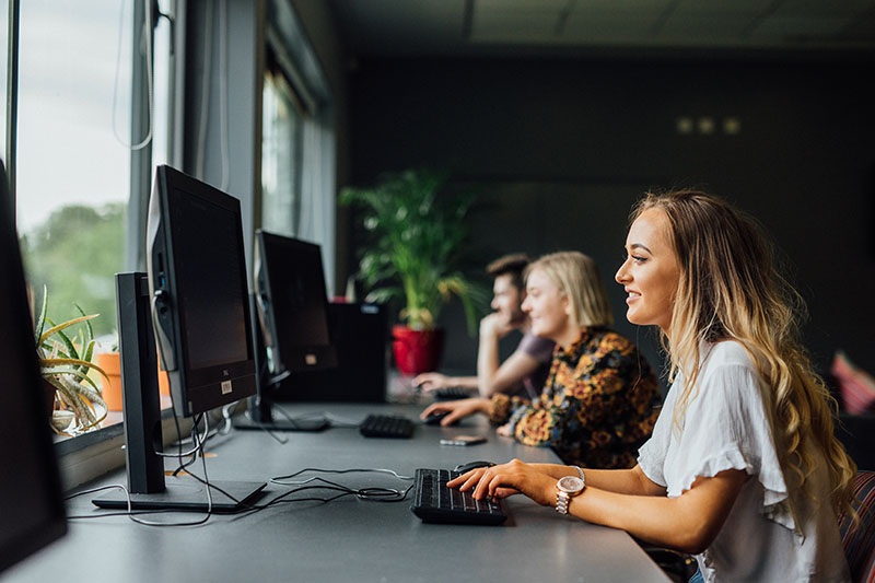 Student at a computer