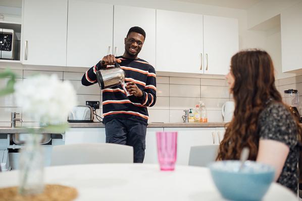 In an ensuite room you will share a kitchen with 2-5 other students.