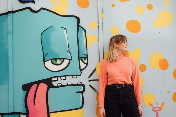 Emma at graffitti wall