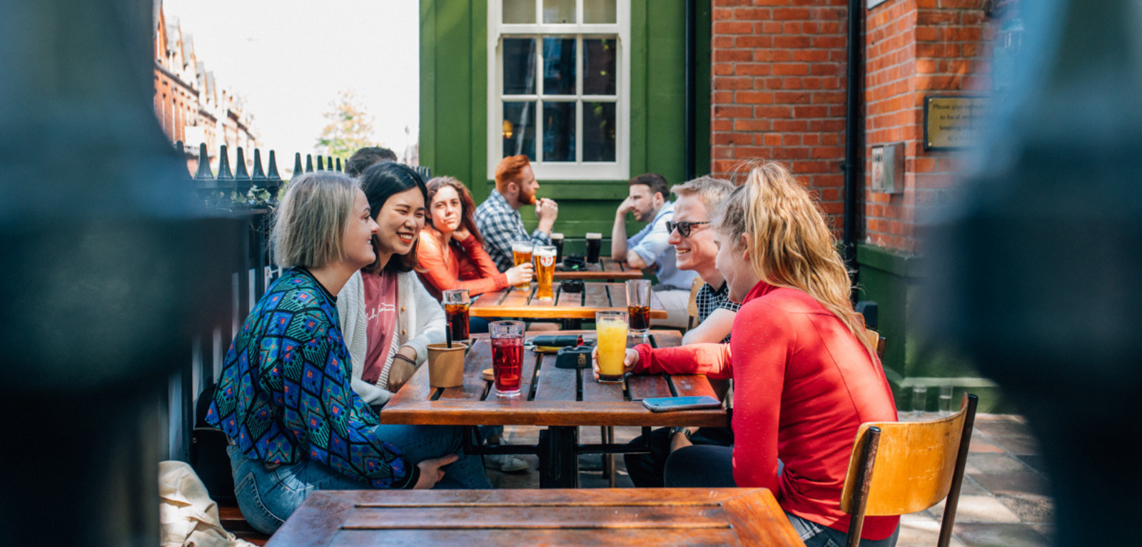 Students relaxing and socialising during freshers week