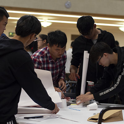 Students working
