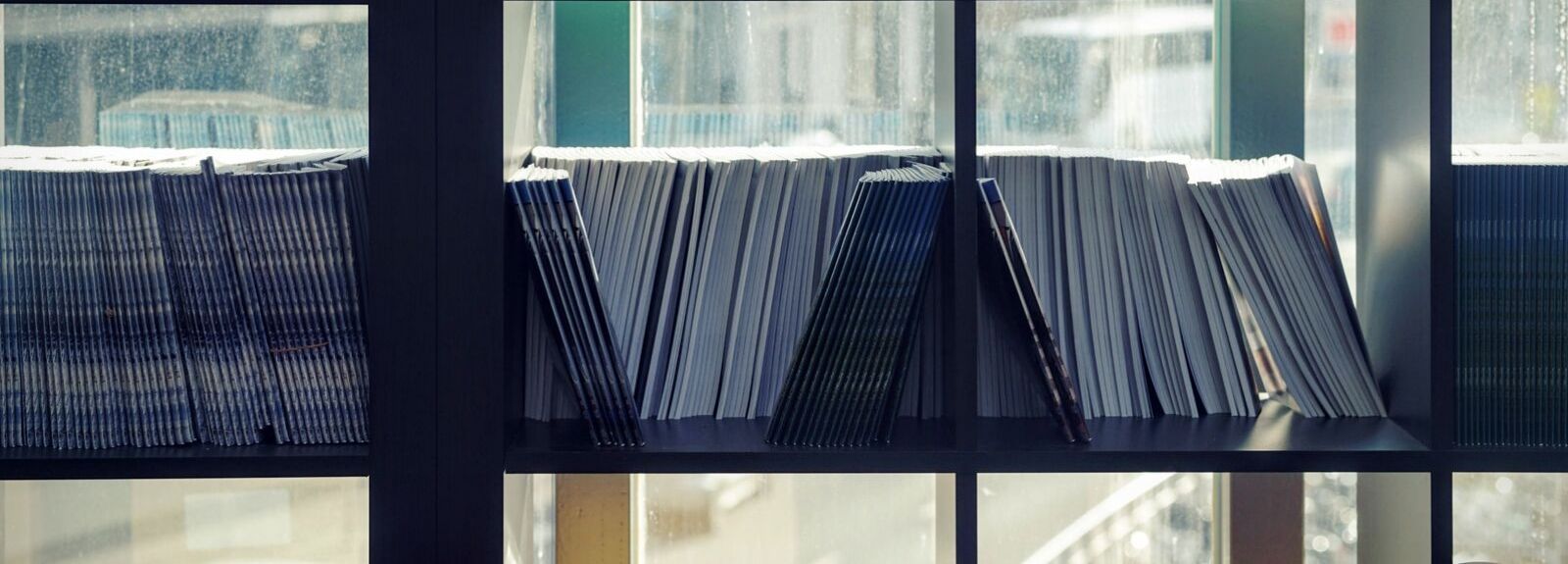 Shelves of files