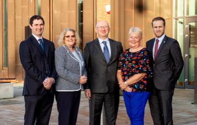 Damien McConville, InterTradeIreland; Dolores Vischer, Queen's University Belfast; Dr Lawrence Dooley, University College Cork; Anne McMinn, InterTradeIreland; Rob McGreer, Queen's University Belfast