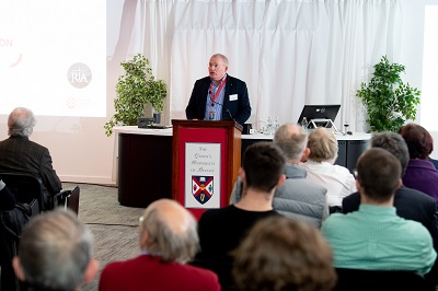 Professor Robert Bowman, Head of School of Maths and Physics, Queen's University Belfast introducing the 2019 John Bell Day Lecture