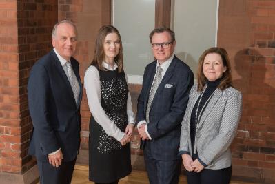 Professor Pascal McKeown, Professor Karen McCloskey, Vice-Chancellor, Professor Ian Greer and Professor Michelle McKinley, SMDBS