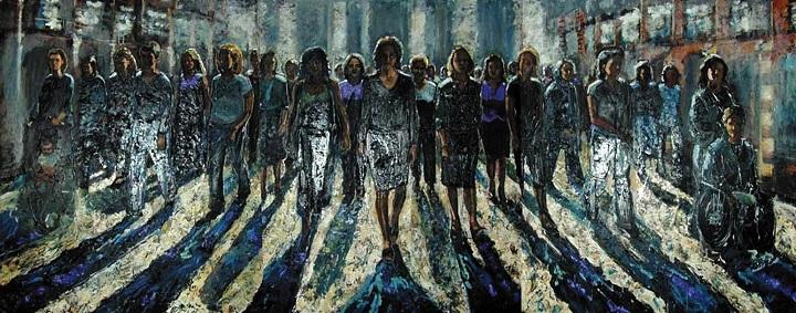 Painting of women walking