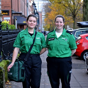 St John's Ambulance in green and black uniform