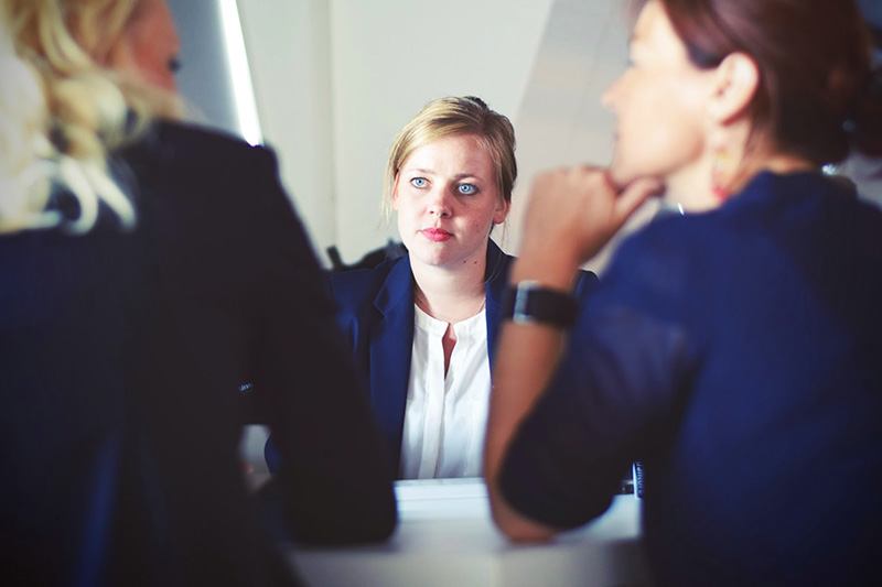 Woman having an interview