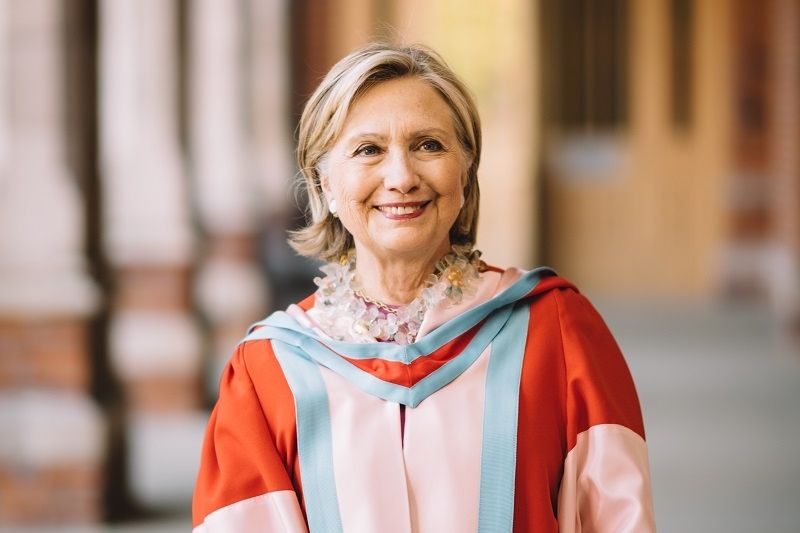 Hillary Clinton in her graduation robes