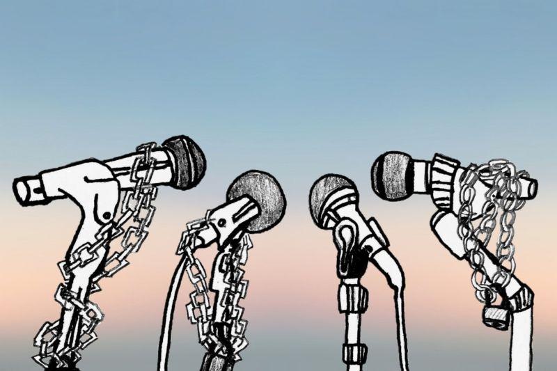 Drawing of microphones