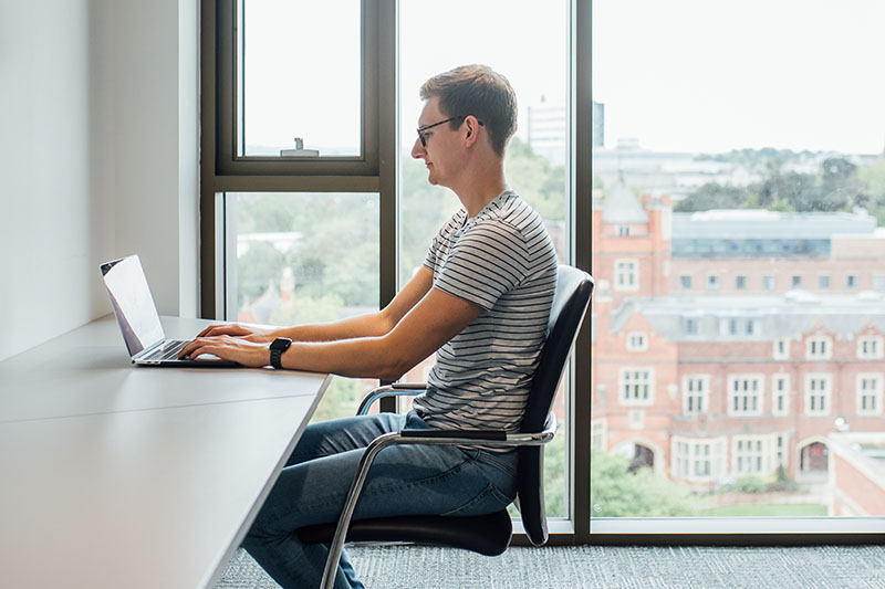 Student on a laptop