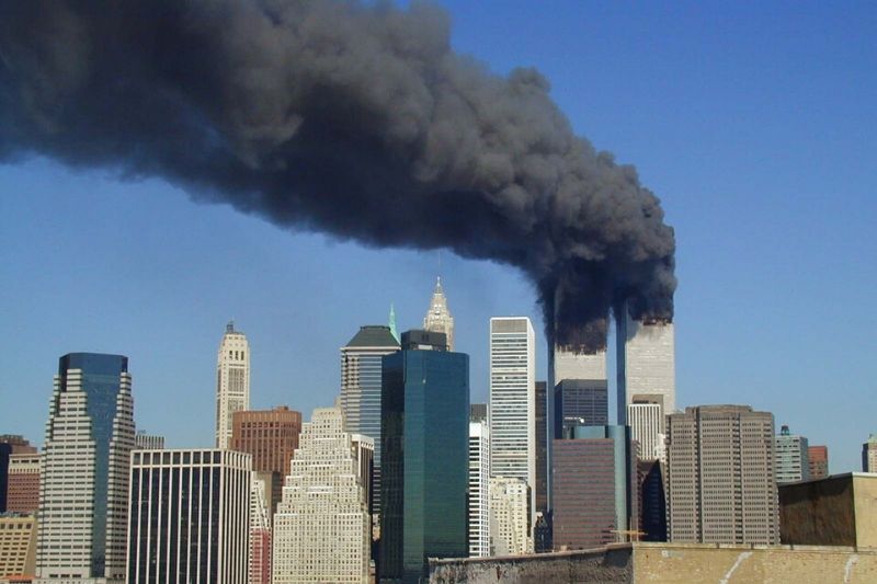 Twin Towers on fire