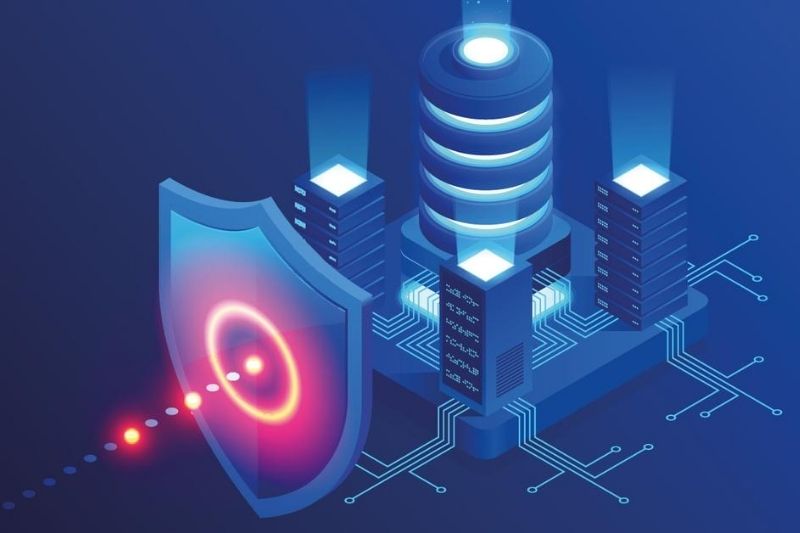 Abstract image of a shield representing digital security