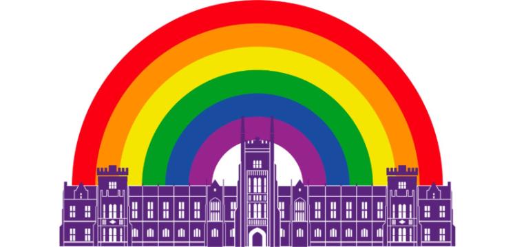 Lanyon with a rainbow behind it