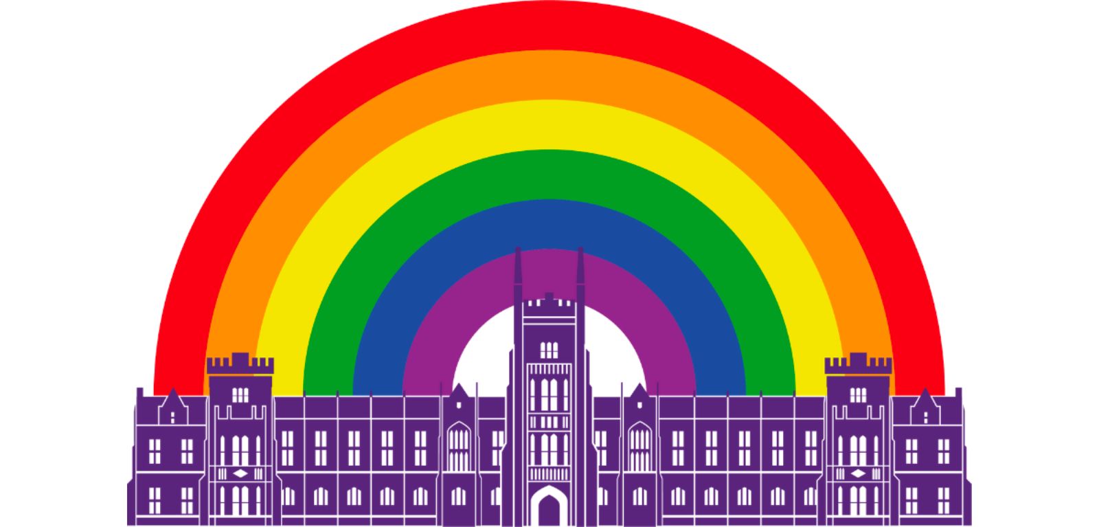 Lanyon with a rainbow behind it