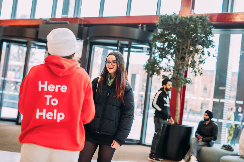 Student getting a tour