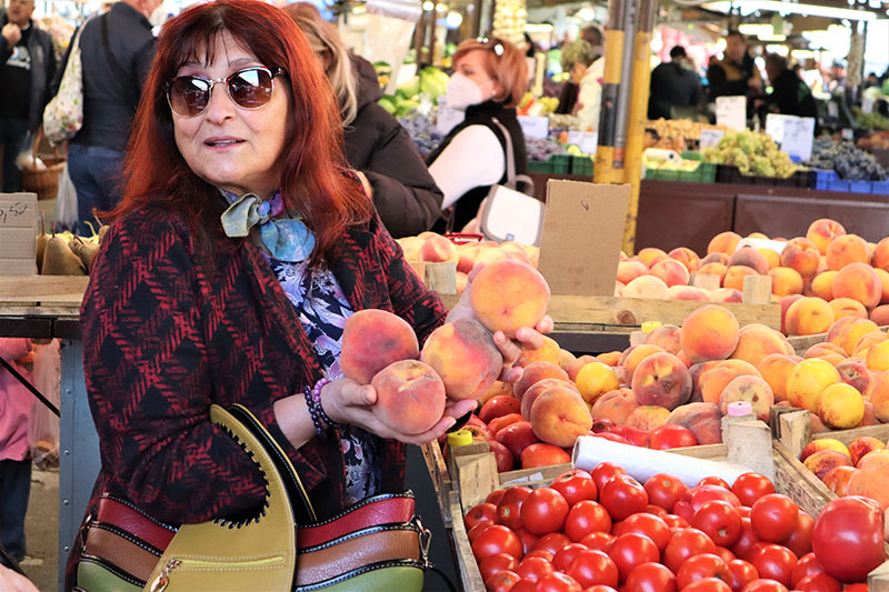 Woman at a fruit market