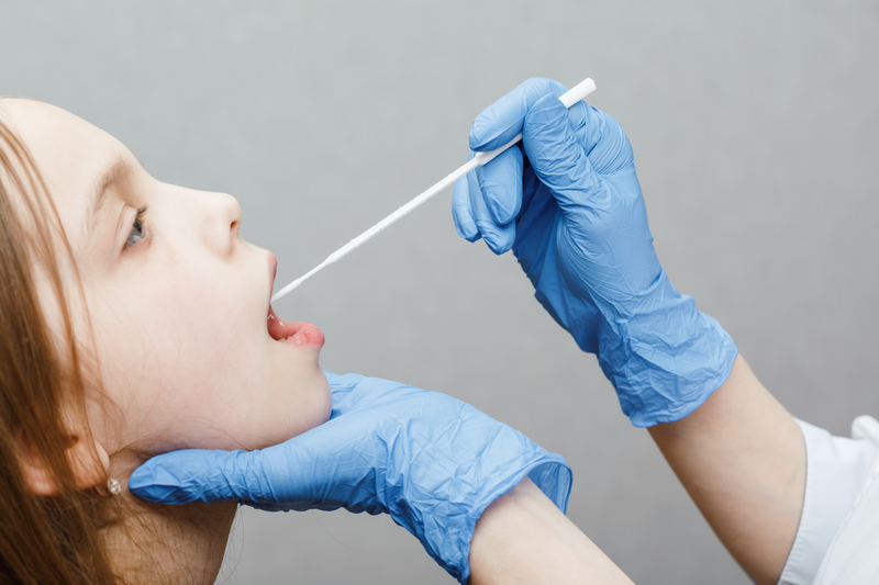 Child getting a covid test