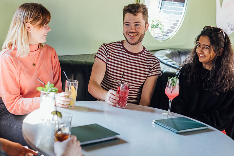 Students drinking in Babel
