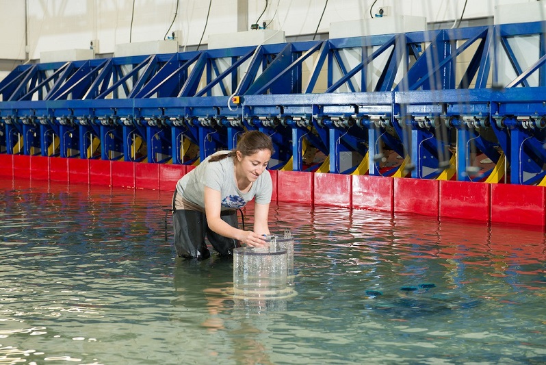 Girl in Marine lab