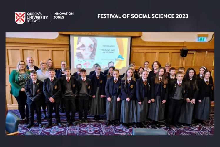 Children visiting Queen's for the Festival of Social Science 2023