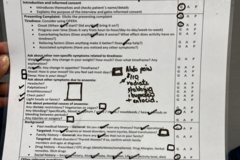 OSCE medicine checklist