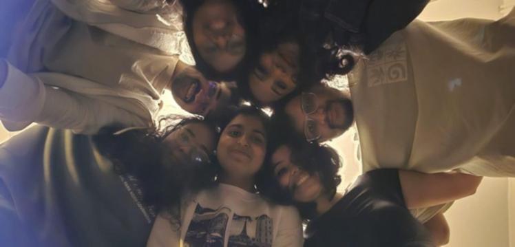 Student Adriparna with her friends