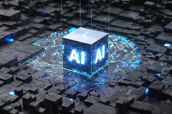 AI on blue box